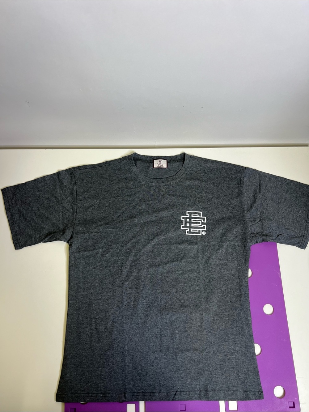 Eric Emanuel Charcoal Gray Short Sleeve Logo Tee - Size Medium NWOT